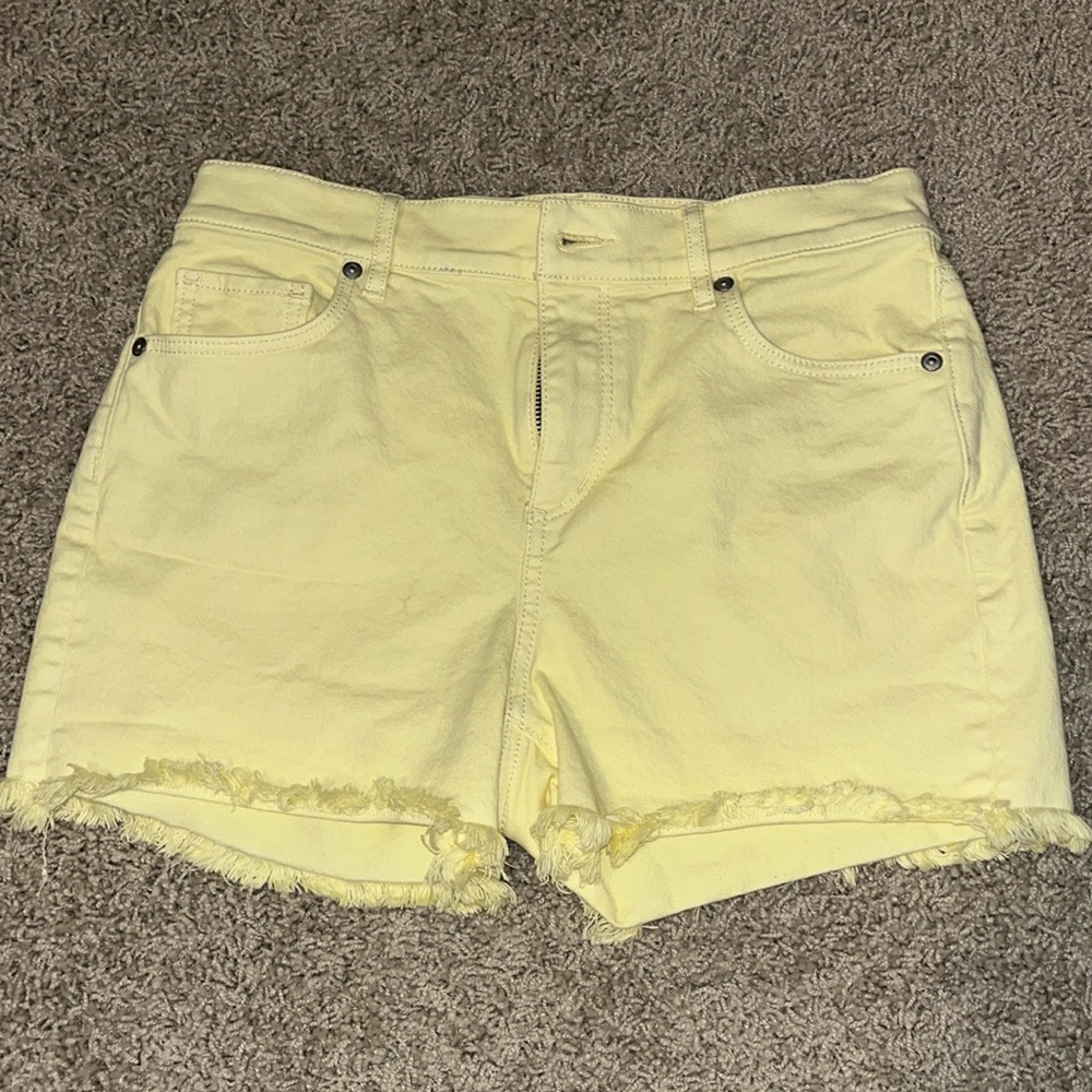 LOFT yellow denim 3” shorts